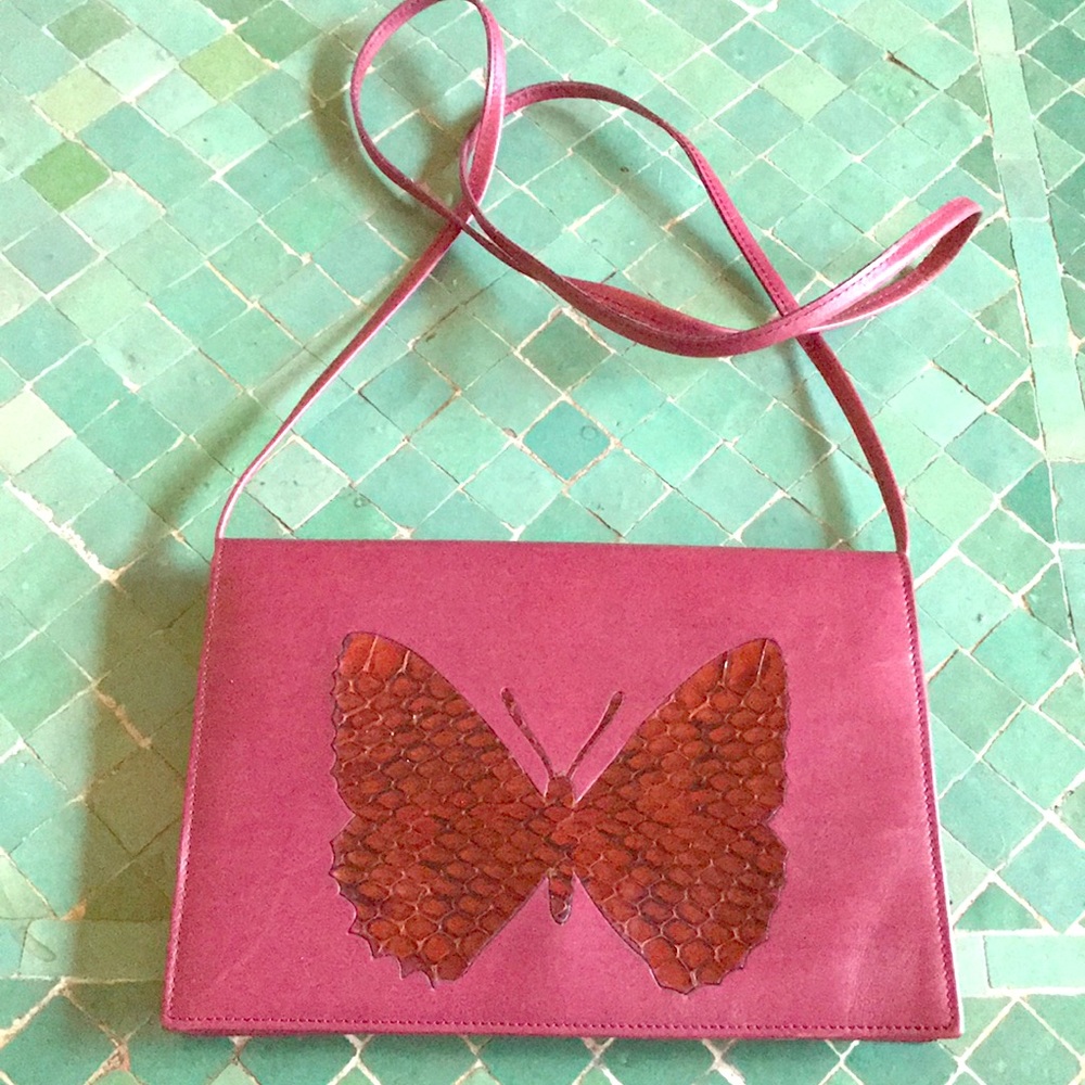 Neiman Marcus ,France, leather and snakeskin butterfly bag